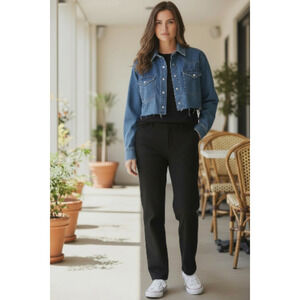 NWT Jessica Simpson Women's Cropped Denim Western Shirt Size Med.